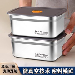 不锈钢密封冰箱保鲜盒带盖子多用途耐高温学生户外便携批发耐热
