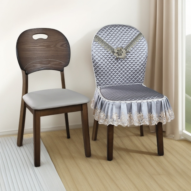 U 자형 새로운 중국식 솔리드 우드 다이닝 의자 커버 쿠션 통합 가정용 미끄럼 방지 식탁 식당 의자 커버 의자 의자 의자 보호