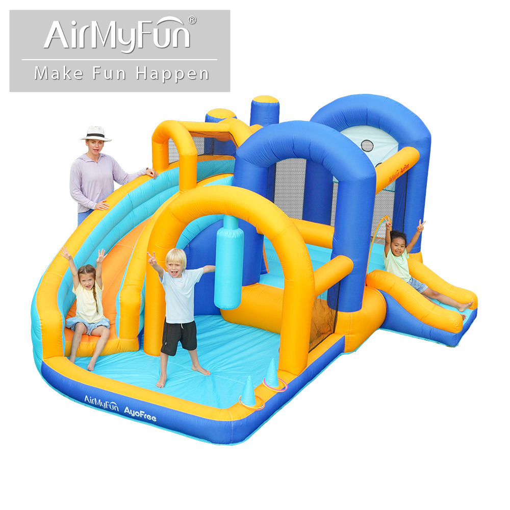 AMF | Nuevo castillo inflable para niños al aire libre piscina de olas pequeño castillo inflable inflable hogar cama de salto inflable