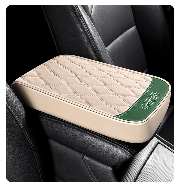 Car Armrest Box Heightening Pad Nappa Leather Center Armrest Cover