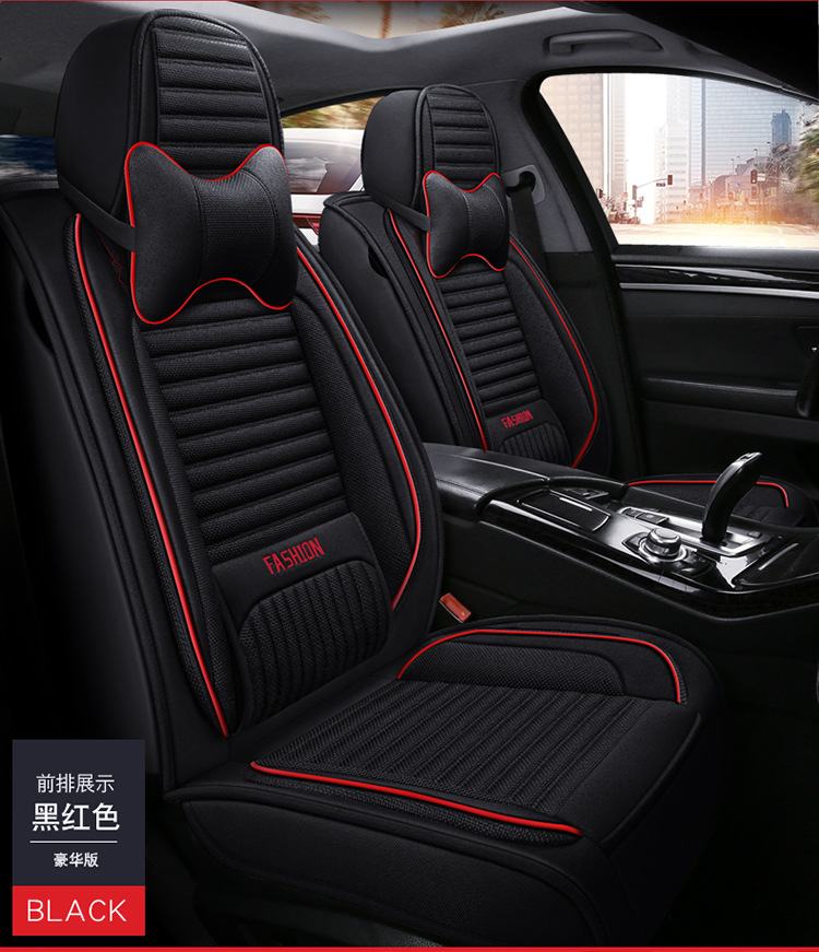 Factory Direct Sales Breathable Linen All-Season Wear-Resistant and Dirt-Resistant Fully Enclosed Car Seat Cushion Car Seat Cover