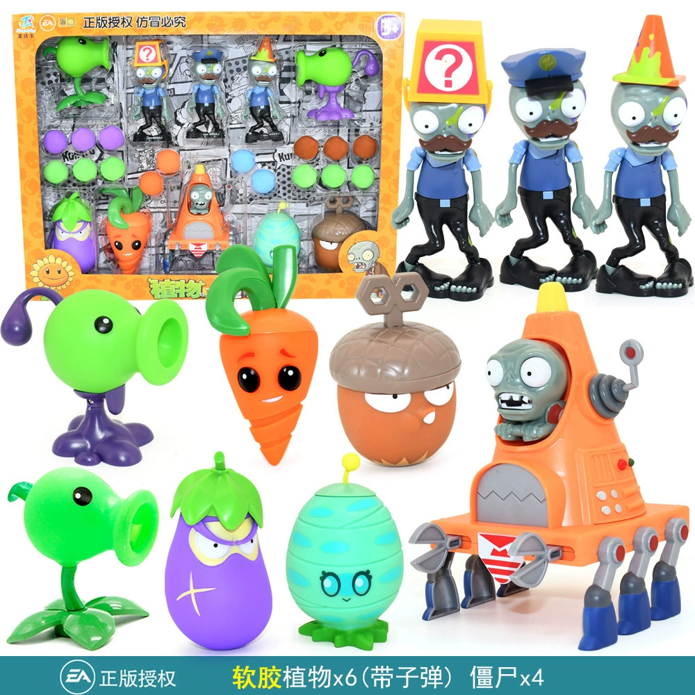 Подлинная наборы Plants vs. Zombies, игрушка, большой набор, подарочная коробка для мальчиков, кукла для детей, полный набор, подарок на день рождения
