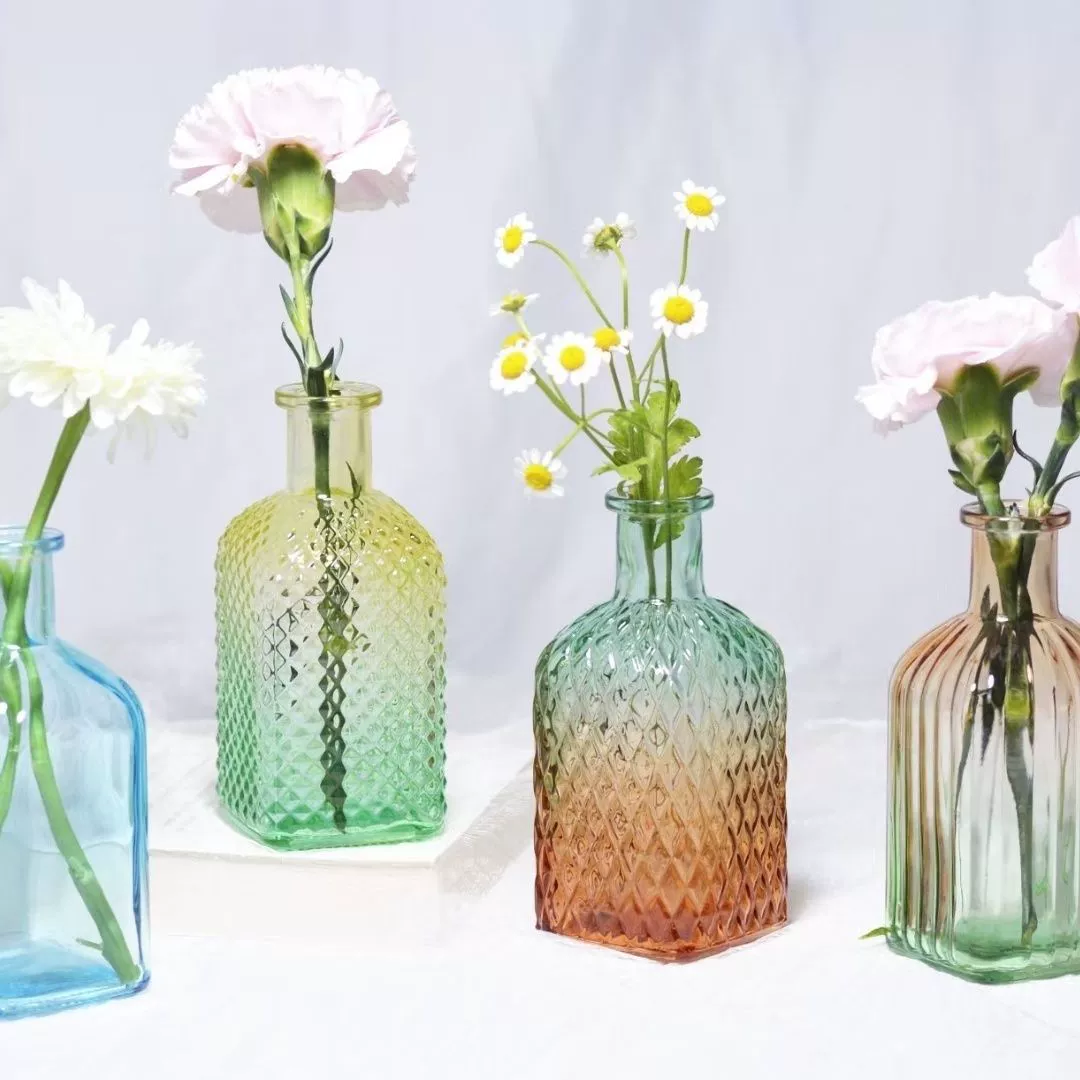 Кросс-бордерная стеклянная ваза малого диаметра, прозрачная, для гидропонных цветочных композиций, контейнер для гостиной, высококачественные украшения, готовые к продаже