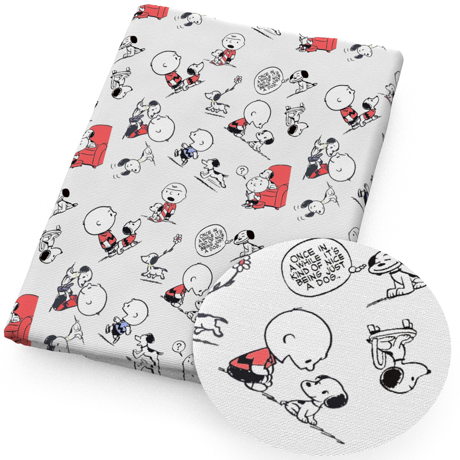 Perro Snoopy impresión de dibujos animados 100% tela de algodón DIY ropa hecha a mano bolsa, 1Yc55667
