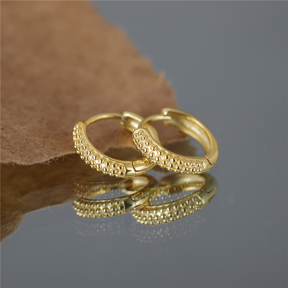 Simple Style Circle Sterling Silver Plating Earrings 1 Pair