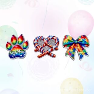 Acrylic Loose Powder Cross-Border Telescopic Clip Easy-Pull Buckle Id Buckle Patch Accessories Cartoon DIY Jewelry Decoration Materials