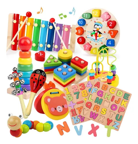 La educación temprana infantil de madera Meng tranquiliza la campana de la cama, el juguete orf, el bebé agarra la campana y sacude el conjunto de instrumentos musicales image 16