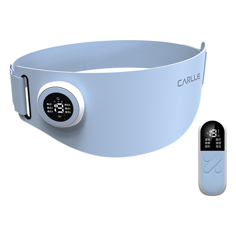 Masajeador de cintura con compresa caliente, masajeador de cintura y abdomen con función de calentamiento, cinturón abdominal térmico, alivio del dolor de cintura, cinturón de masaje vibratorio para la cintura.