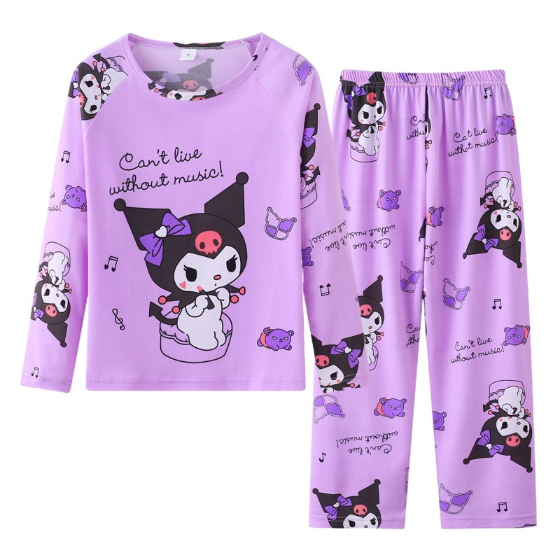 Pijamas de las niñas primavera y otoño manga larga delgada medio y grande niños lindos dibujos animados bebé niños princesa estilo homewear traje