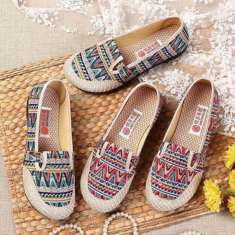 Old Beijing Тканевая обувь Женская обувь из сетчатой ткани Сельскохозяйственная обувь Женская весенне-осенняя женская обувь Домашняя стильная старая леди