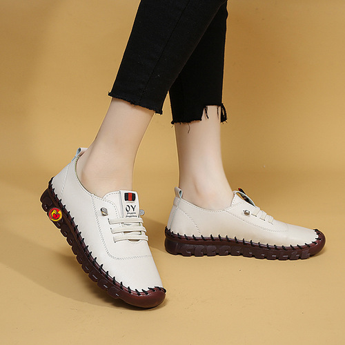 Summer elderly shoes, women's shoes, casual shoes—ready-to-ship stitched style, mom’s shoes, women’s spring shoes with soft TPR soles, foreign trade flat single-layer shoes.