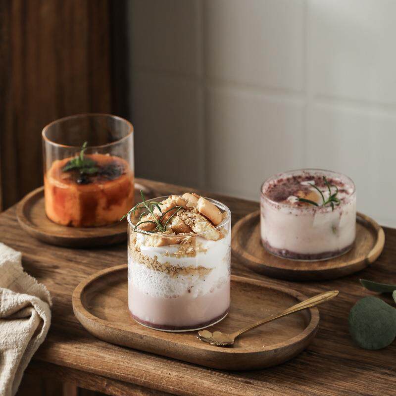 High Borosilicate Glass Pudding Cup, Mousse Cup, Yogurt Cup, Oven Baking Bowl, Dessert Cup, High Temperature Resistant Transparent Glass Cup