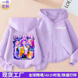 跨境儿童拉链连帽衫卡通女孩时尚童装秋季卫衣现货批发跨境直供