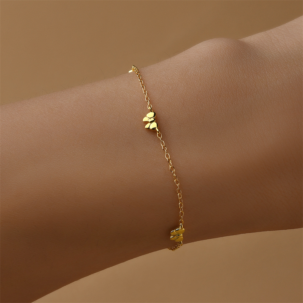 cable chain Chain Type 1 Piece 1 Set 925 Sterling Silver Bow Knot Cable Chain Bracelets Necklace