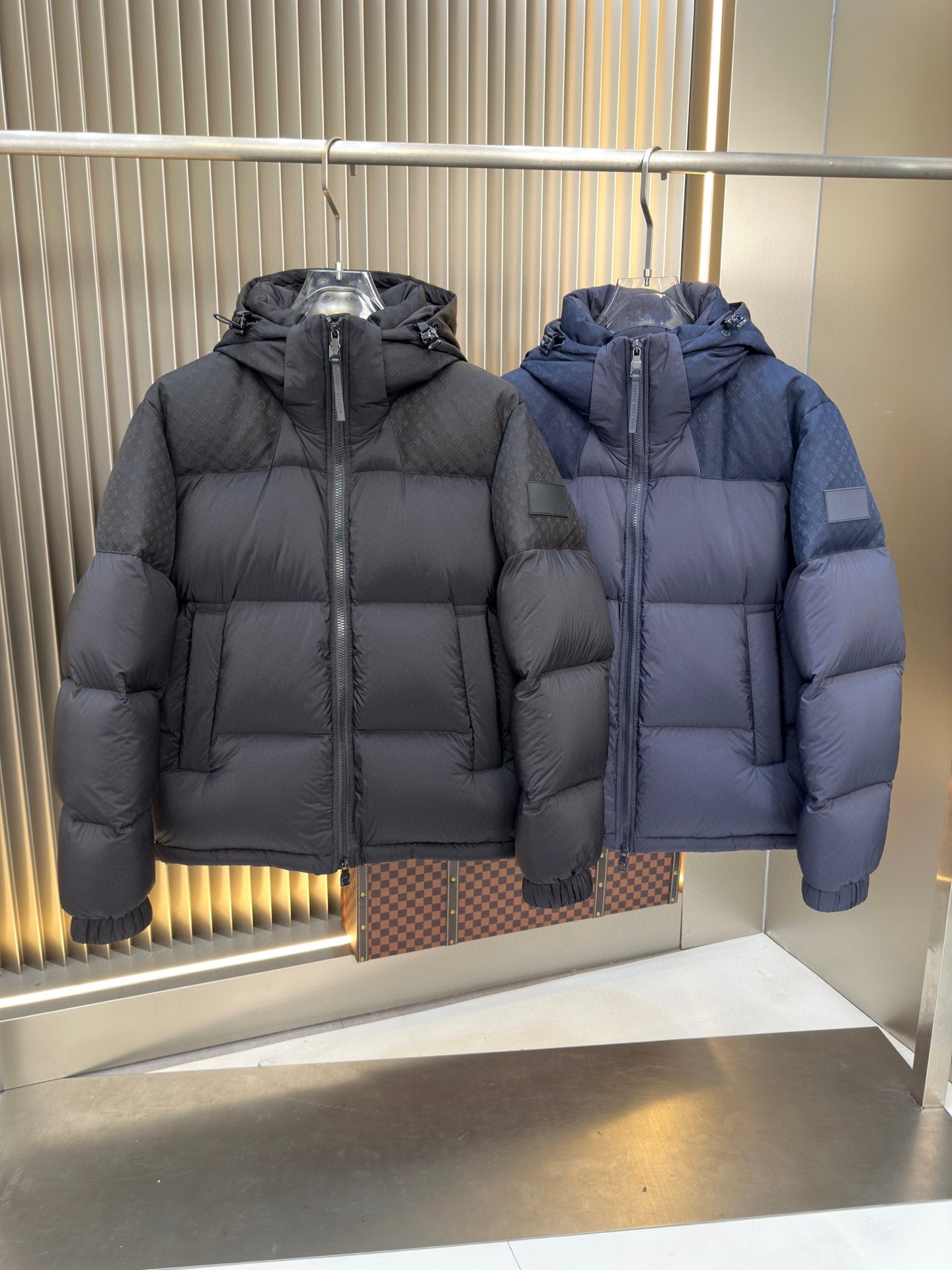 Cross-Border Exclusive 2025 European and American Trendy Brand Hooded Patchwork down Jacket for Men, Warm and Cold-Resistant 90% White Duck down Coat
