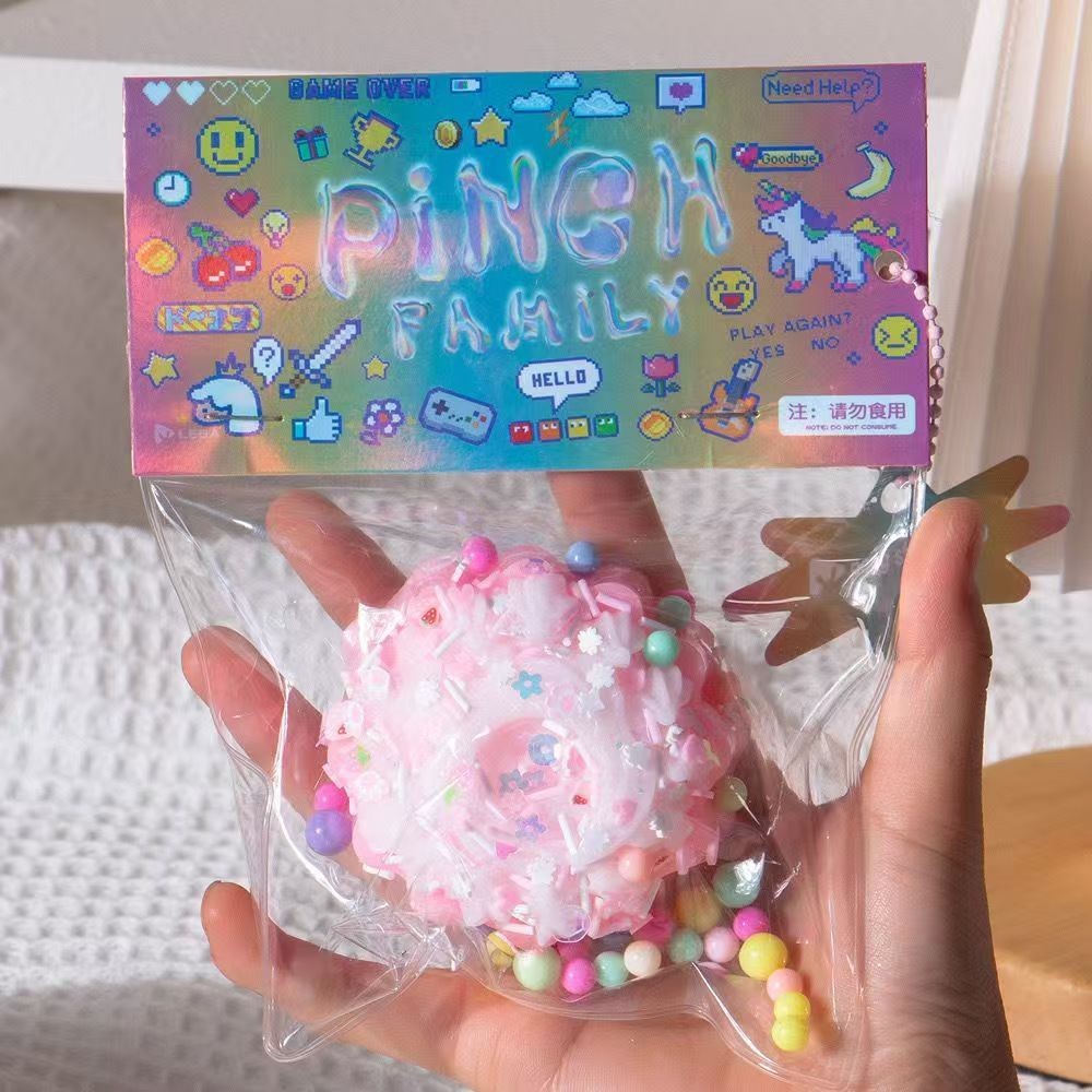 Simulación de comida jugando pellizco melodrama donut pastel de barro sensación de alto valor facial descompresión juguete infantil artefacto descompresión