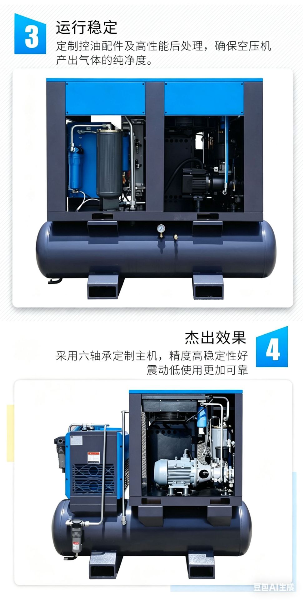 Integrated Laser Cutting Dedicated Air Compressor with Permanent Magnet Variable Frequency 15Kw 16kg Low-Noise Screw Air Compressor