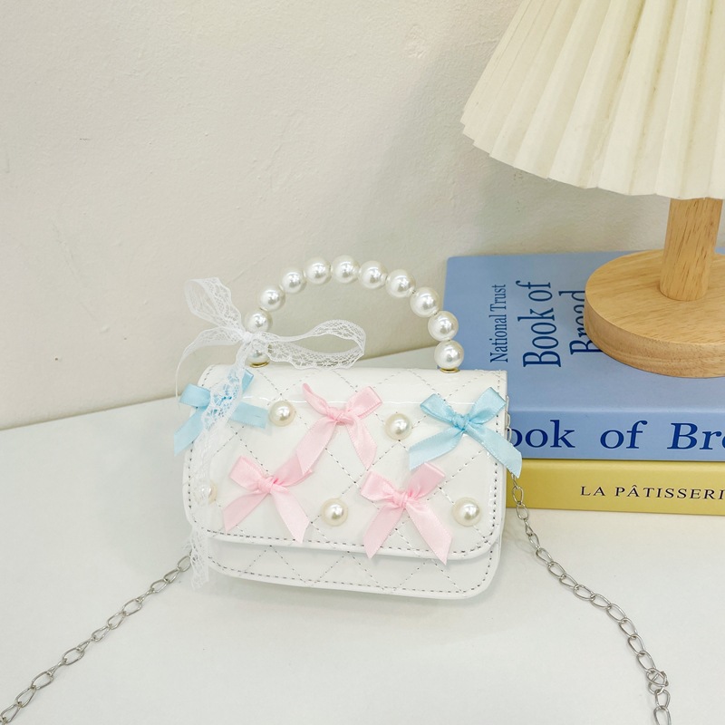 Longo Grace arco bolso de hombro de niñas cambio bolso de mochila de moda bolso infantil nuevo bolso de perlas de niñas
