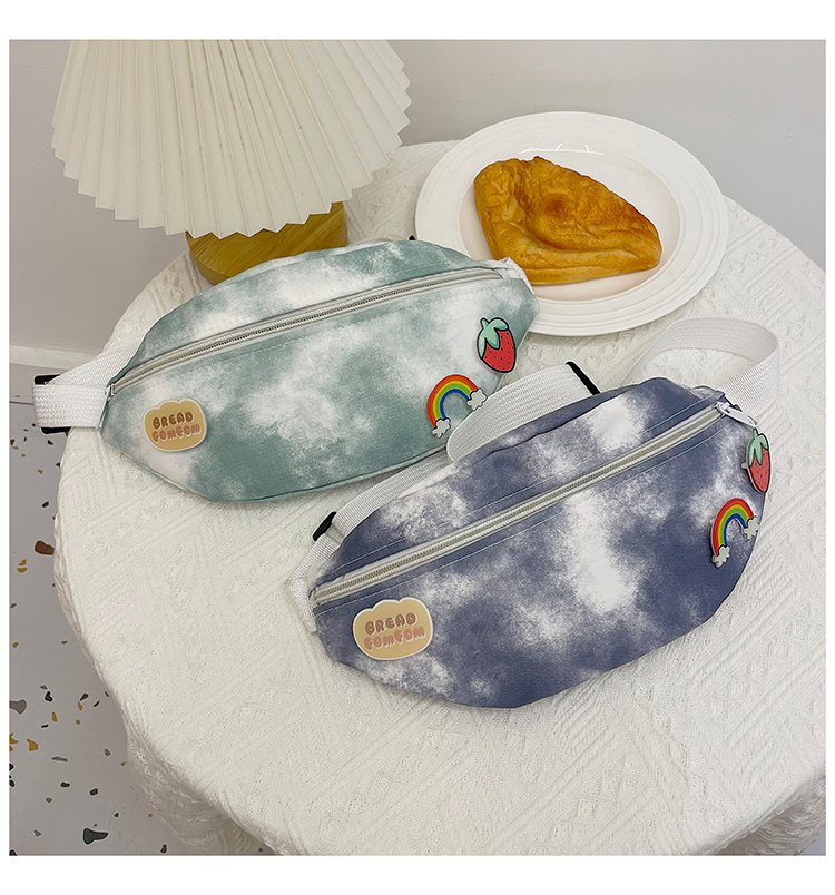 The 2024 new style of Japanese Harajuku trendy single-shoulder bag, a unique tie-dyed girl's chest bag, is fashionable and versatile. It's a single-shoulder crossbody bag undefined