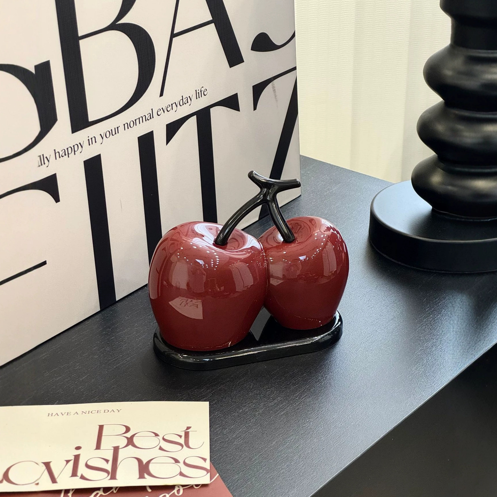 Red cherry toothpick holder, home cotton swab box, high aesthetic value, cute and creative, high-end dental floss box, toothpick storage box