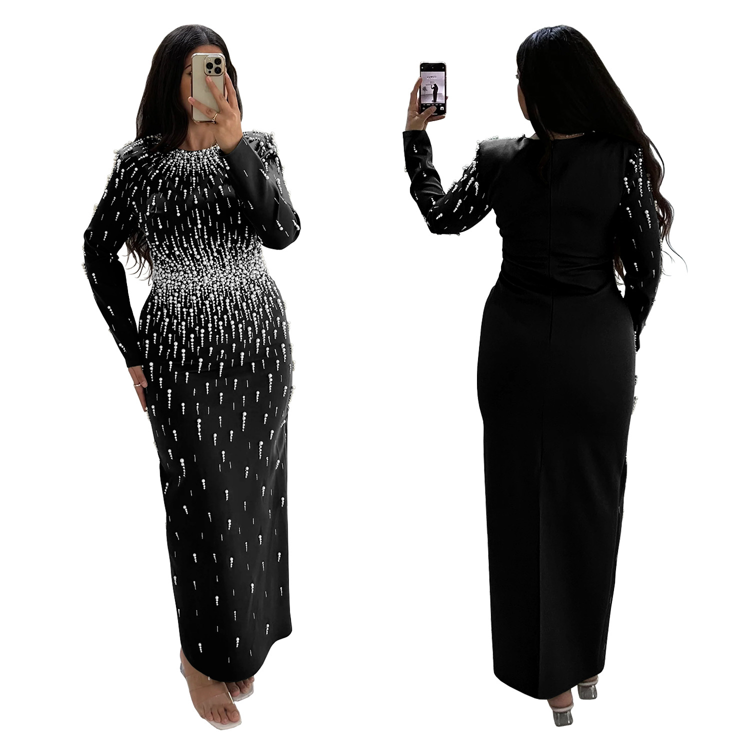 C7767 AliExpress transfronterizo Amazon 2026 nuevo vestido de mujer de diamantes calientes vestido de cadera ligero vestido de cena de lujo image 6