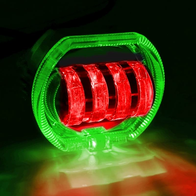 beads dual aperture spotlight angel | Motorcycle headlights, headlights - main-light-white-yellow-green-aperture-red-devil-eye
