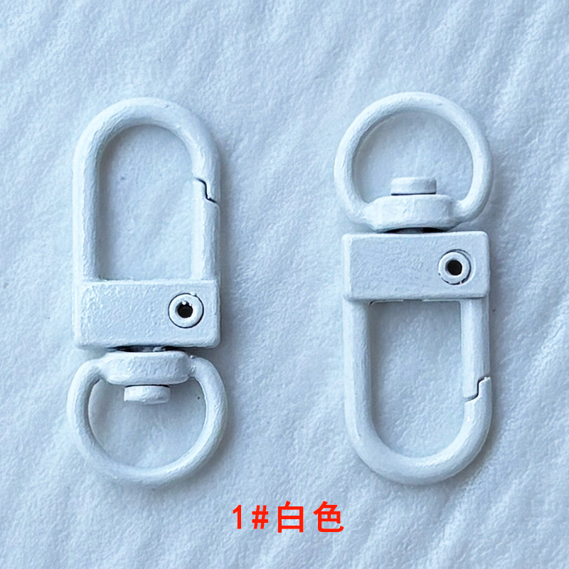 烤漆三分小门扣彩色钥匙扣饰品配件U形弹簧扣挂扣现货糖果色8字扣|undefined