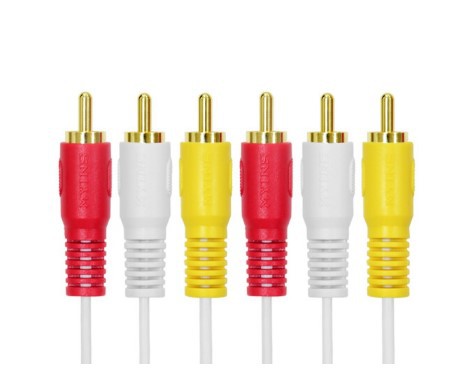 酷比客 三头音频延长连接线3RCA莲花头电视视频线 公对公