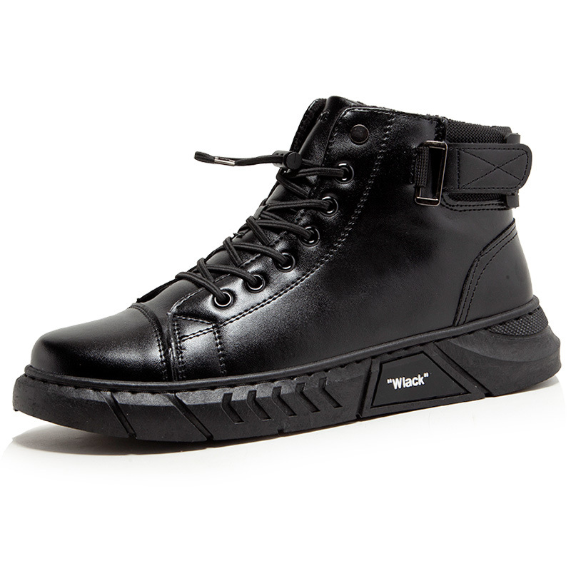 2024 Invierno nuevos zapatos de hombre Zapatos acolchados de algodón Zapatos altos de cuero zapatos casuales de los hombres de moda zapatos de cuero de los Hombres Calientes de dos algodón