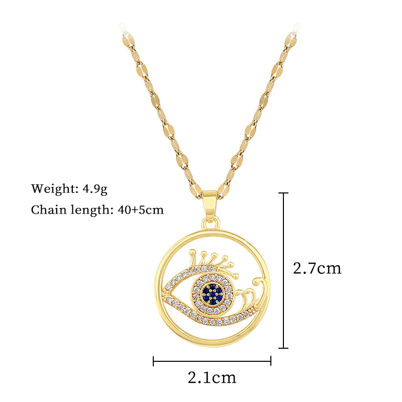 Collar de lujo en oro real para mujer cadena de clavícula_voghion.com