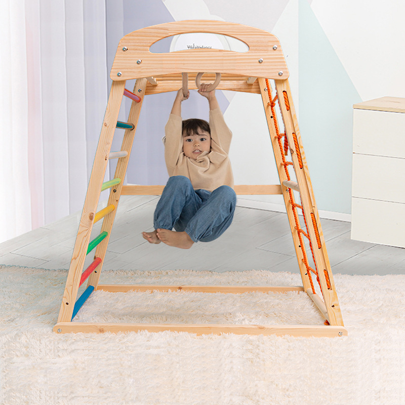 子供の木の登り棚の室内の小型の登りは赤ちゃんの家庭用滑り台のブランコのロッククライミングの組み合わせのおもちゃを鍛えます。|undefined