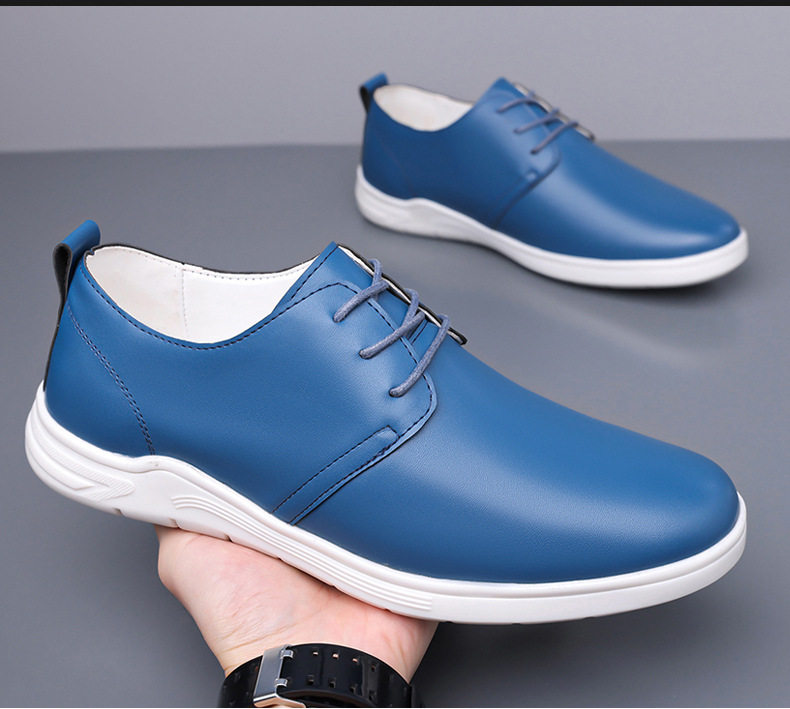 Giày lười nam đế bằng mũi tròn, mặt siêu sợi thoáng khí, chống trượt, cỡ lớn 38–46 — Màu nâu, Màu xanh dương, màu đen, màu đỏ chi tiết 9