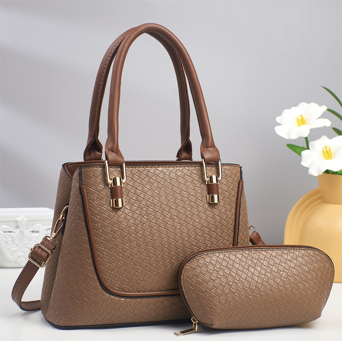 Bolsos de mujer Bolsos de moda con patrón tejido 2025 nuevos bolsos de mujer de gran capacidad de moda Bolsos bandolera de todo fósforo
