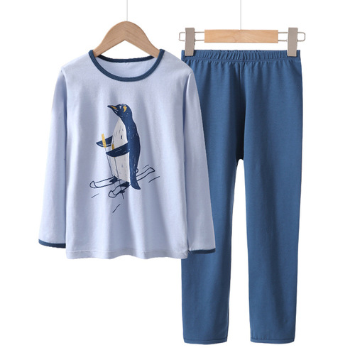 Boys' autumn and winter autumn clothes and long johns suit Lycra cotton medium and large children's underwear suit new style can be shipped on behalf of pure cotton