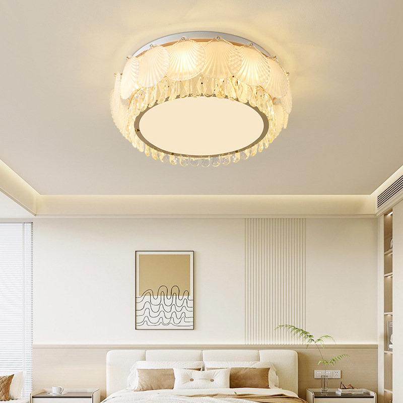 Luz de la sala de estar lujosa luz de cristal de techo minimalista moderno viento de crema rectangular pluma de vidrio sala de luz principal 413L