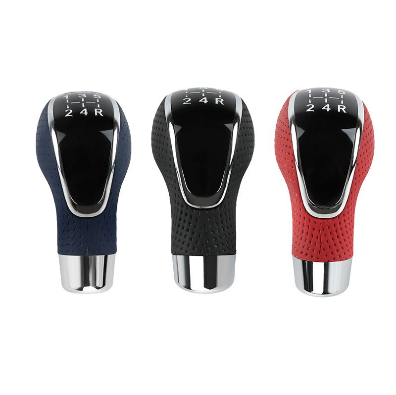 Car Modified Manual Gear Shift Knob 5-Speed Manual Gear Lever 5-Speed Manual Leather Gear Knob