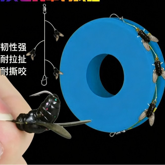 Premium selection of lure fly string hooks, simulated fly string hook line set, three-hook line set, artificial bait lure, fly soft bait for fishing