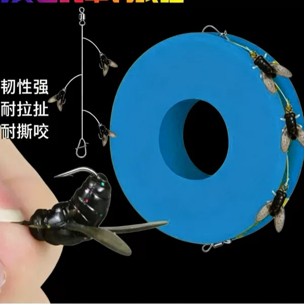 Premium selection of lure fly string hooks, simulated fly string hook line set, three-hook line set, artificial bait lure, fly soft bait for fishing
