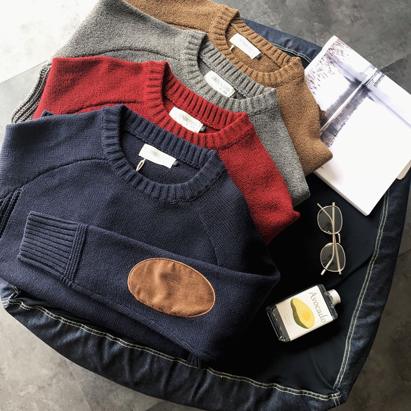 Autumn and Winter Thickened Men's Sweater Korean-style Fashionable Puppy Handsome Tape Knitted Sweater Trendy Brand Bottoming Inner Warm Men's Sweater