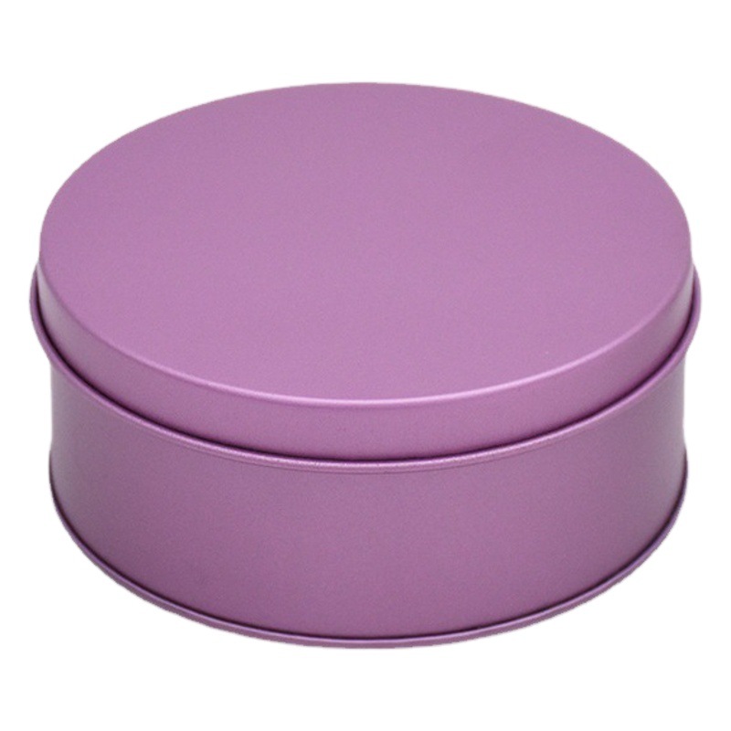 Fábrica redonda caja de hojalata galleta caja de metal embalaje boda caja de dulces regalo hierro puede diámetro 10cm