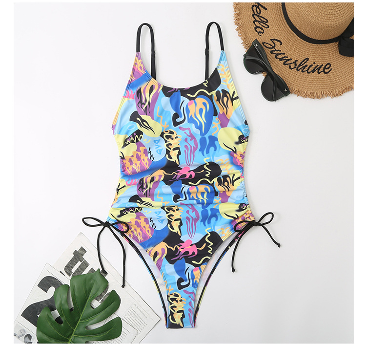 2024 swimsuit jumpsuit new split multi-color printed women's bikini_voghion.com