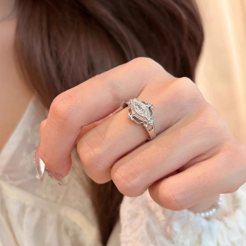 Anello donna fiore bicolore in argento sterling 925 regolabile_voghion.com