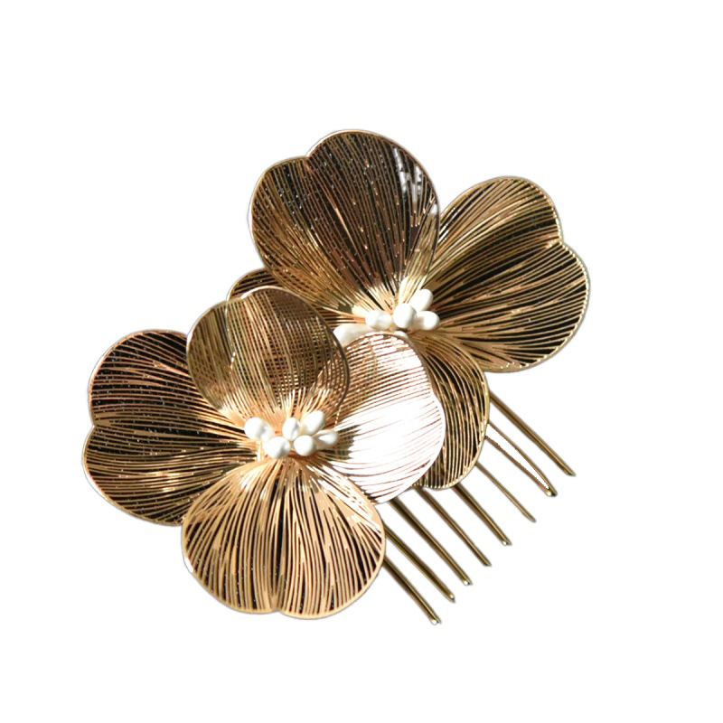 Women's Retro Flower Alloy Insert Comb display picture 1