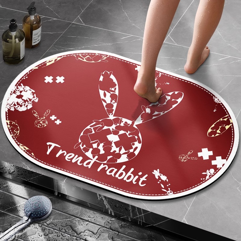 Semicírculo de barro de diatomeas alfombra de baño Baño Puerta de baño absorbente antideslizante alfombra de piso baño puerta de entrada