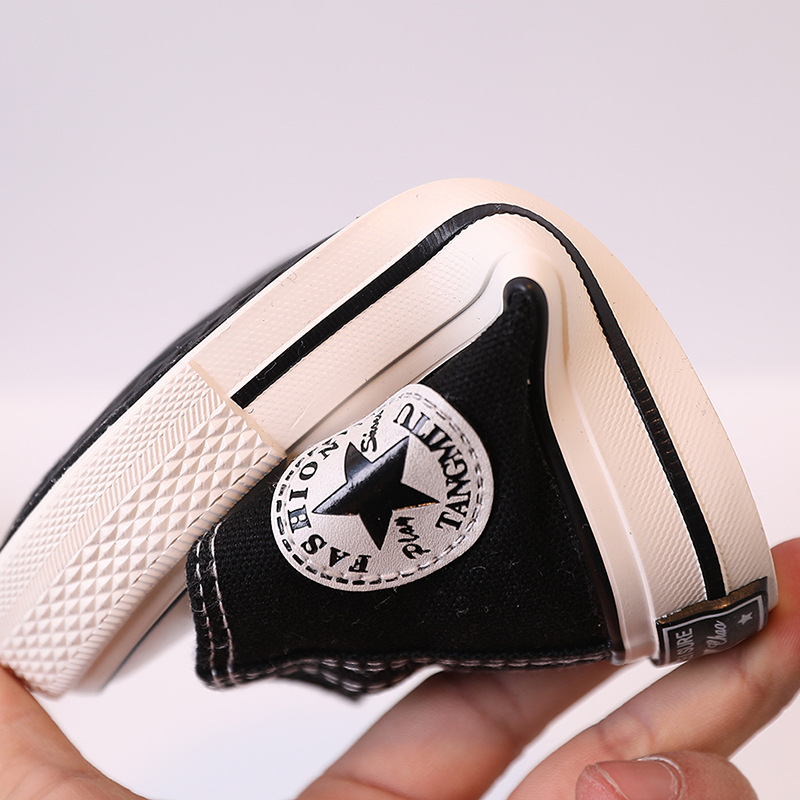 Children's canvas shoes 2022 spring and autumn new children's shoes girls versatile high-top sneakers boys soft-soled non-slip casual shoes