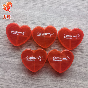 5格礼品盒 透明塑料桃心爱心收纳盒皮筋发饰首饰盒分格串珠盒药盒