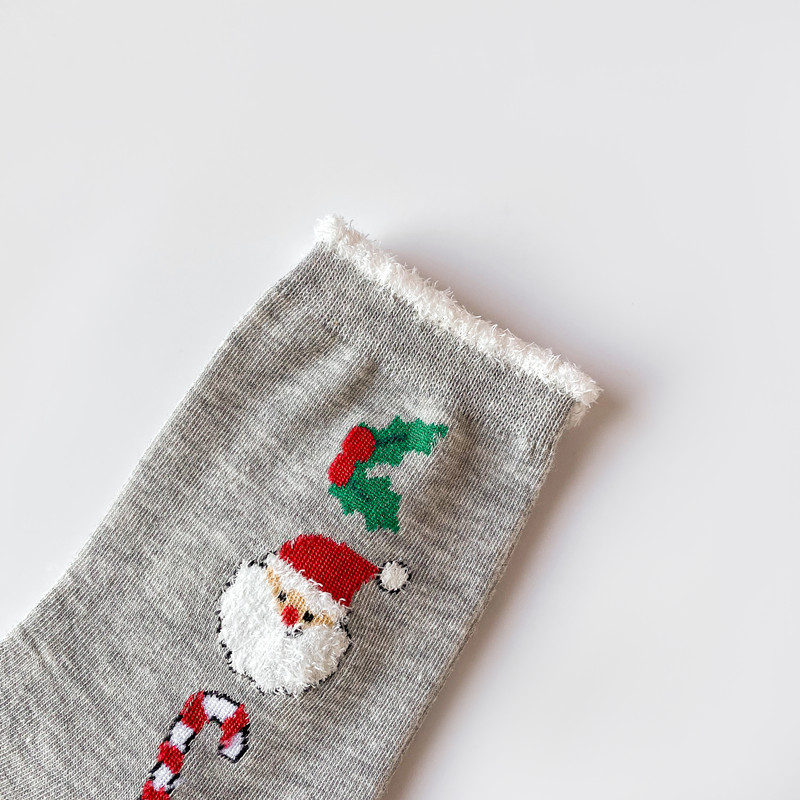 Chaussettes rouges Père Noël coréennes pour enfants, nouvelle collection automne/hiver_voghion.com