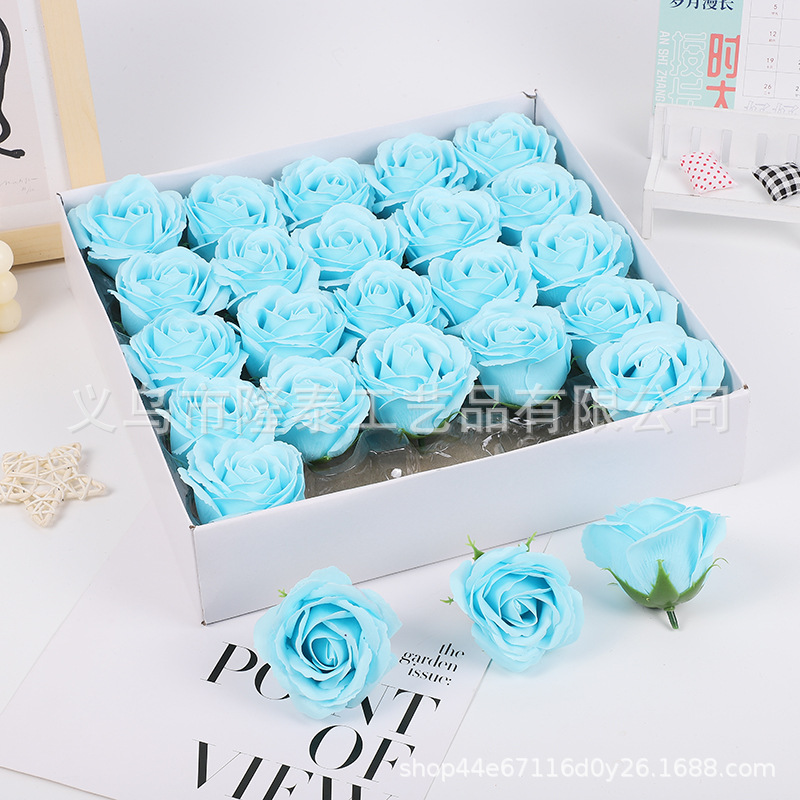 Regalo de San Valentín Caja de regalo de flor de jabón de cinco capas con base rosa ramo decorado a mano flor de jabón al por mayor