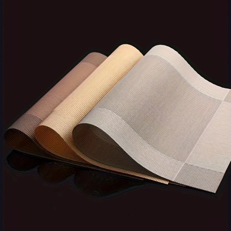 Sencillo PVC mantel de estilo europeo rectangular Western food mat posavasos anti-scald Tazón estera de aislamiento placa