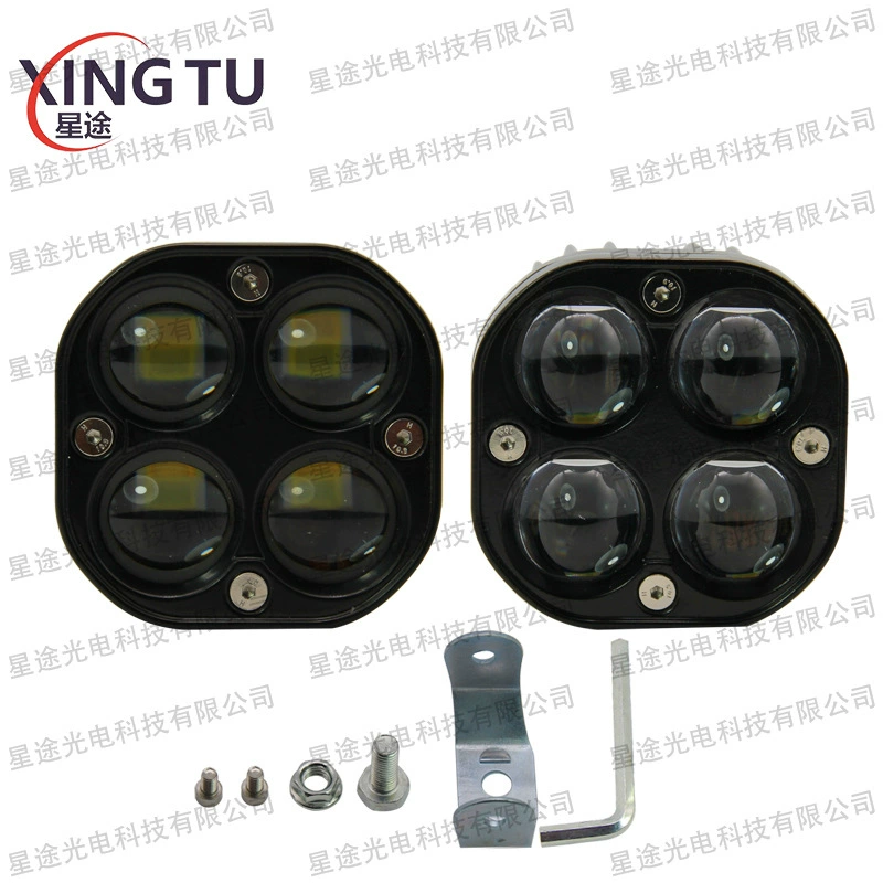 Автомобильный светодиодный рабочий фонарь 3 дюйма 40 Вт 5D белый желтый двухцветный сильный концентрат квадратный прожектор мотоцикла фар